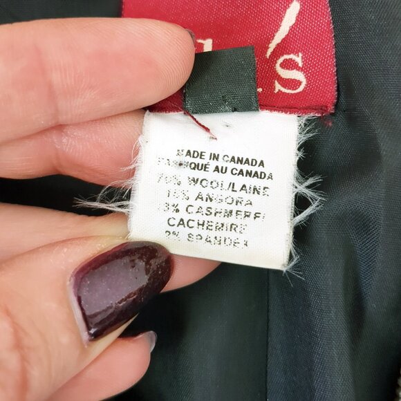 Vintage Wool Cashmere Angora Chocolate Brown Zip Mid-Weight Fall Coat Jacket - Picture 9 of 16